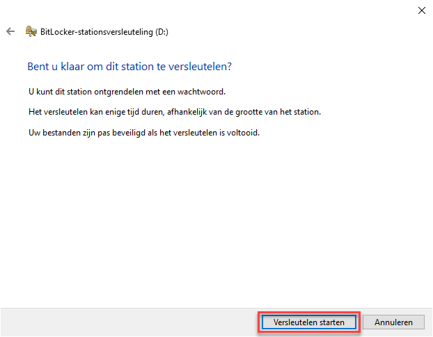 versleutelen starten
