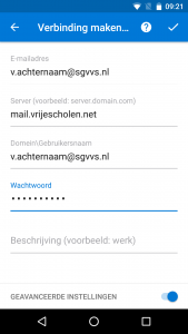 Domein\Gebruikersnaam invullen