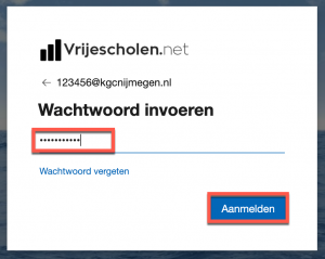 wachtwoord invoeren