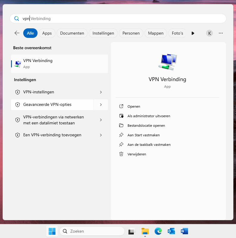Startmenu